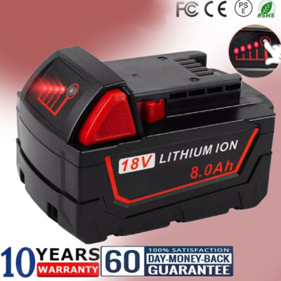 new Battery For Milwaukee for M18 Lithium 8.0 AH Extended Capacity 48-11-1860