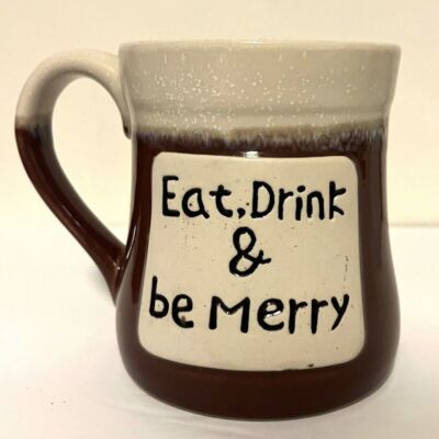 Christmas Mug - Eat Drink and Be Merry Coffee Art Deco