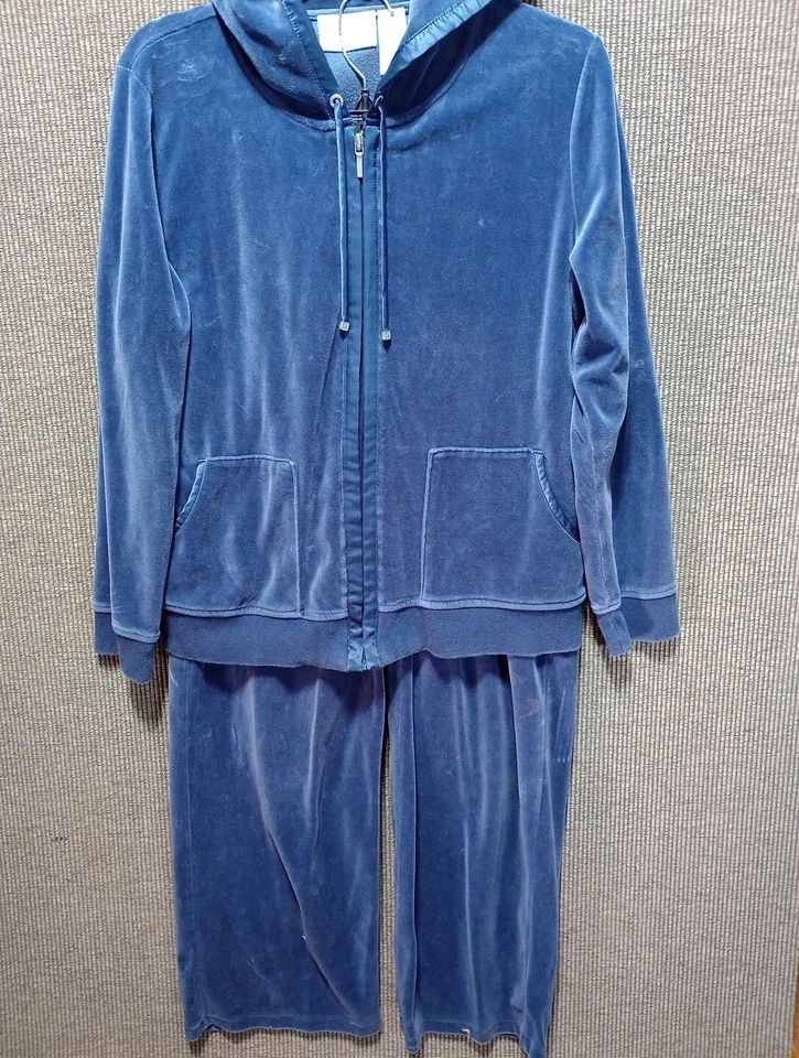 Conjunto de chaqueta y pantalón con capucha y cremallera Liz Claiborne talla L Foto 2 de 4