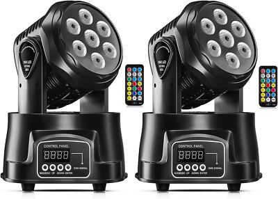 U`King Moving Head Light RGBW Stage Lighting DJ Lights 7 x 10W LED