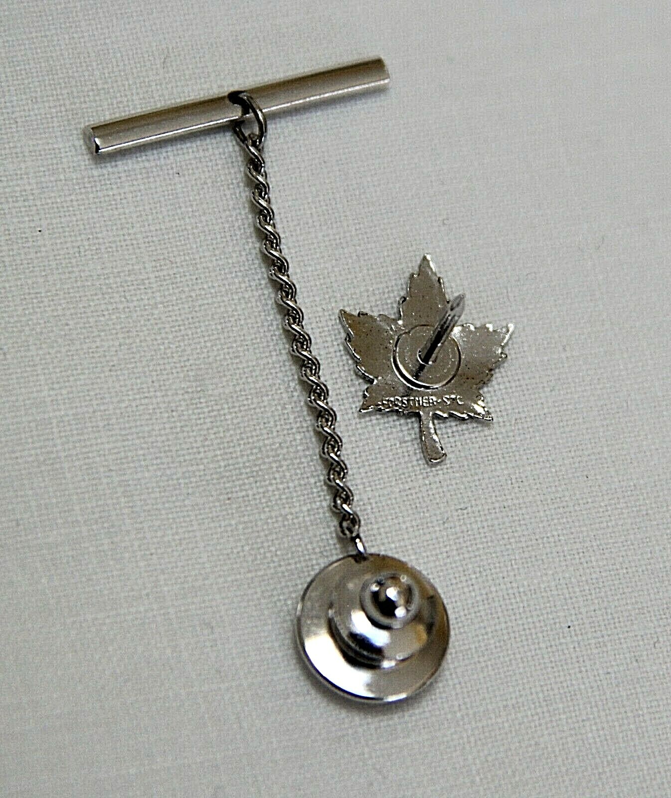 Forstner Signed Sterling Silver Maple Leaf Tie Ta… - image 6