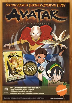 2007 Avatar The Last Airbender Book 2 Print Ad/Poster DVD Video Promo Art 00s