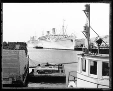 Matson-Lassco Steamships Lurline And Mariposa Moored At Berth 158 - Old Photo
