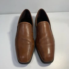 Ecco Men's Century Shock Point Brown Tan Leather Slip-on Dress Shoes EU 43 US 9