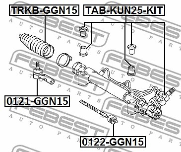0122-GGN15 FEBEST Inner Tie Rod for TOYOTA