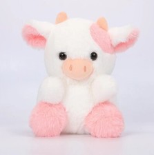 Pink Strawberry Cow 8 Inch Stuffed Animal Plush Toys Toddler Doll Kids Gifts