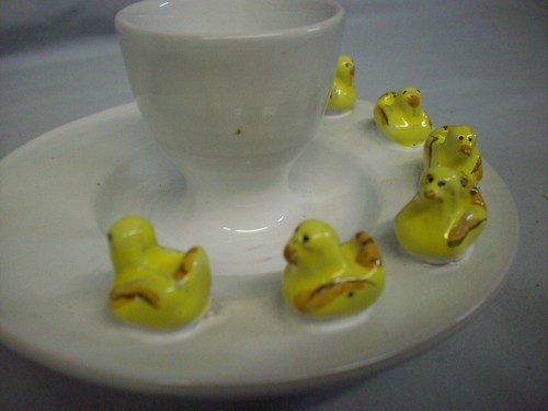 2er Set skurrile italienische Porzellan Steingut pochierte Eier Serviertabletts SCHÖN! - Bild 3 von 6