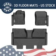 Floor Mats Floor Liners for 2014-2021 Toyota Tundra CrewMax Cab 3D TPE Non-slip