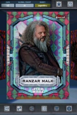 Star Wars Card Trader - Digital Legendary Topps Finest Orange Ranzar Malk 26cc