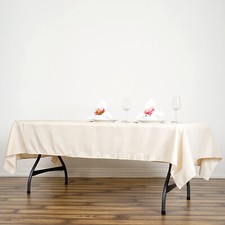 5 Beige 60x102 RECTANGLE POLYESTER TABLECLOTHS Wedding Catering Decorations SALE