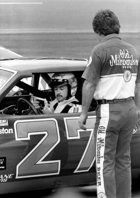 Tim Richmond Talks With A Crew Member After Qualifying For 1983 OLD PHOTO