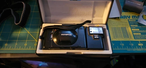 Vintage Olympus XA Camera with A11 Electronic Flash and Accessories