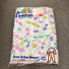 New Vintage Dr Denton Pajama Set Size 1 22-25  Vintage 90s Kids Clothes Nw USA