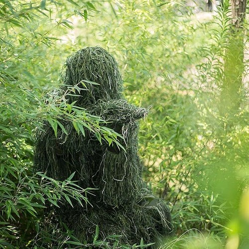 5 in 1 Ghillie Suit 3D Camouflage Hunting Apparel Woodland Clothing Jacket Pants - Picture 3 of 16