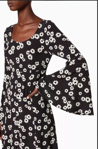 Kitri Blue Floral Dress Size AU 6-8 US 2 XS Black White Daisy Print BNWT - Picture 5 of 15