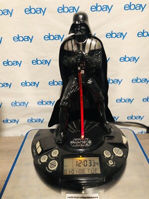 Disney Star Wars Darth Vader Alarm Clock Radio Light Up Lightsaber