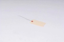 3 3 3/4" x 1 7/8" 13 Pt. Manila Shipping Tags - Pre-Wired 1000/Case