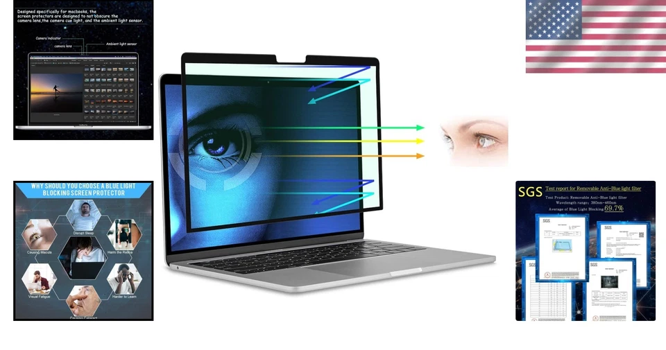 Matte Finish 15' Macbook Pro Screen Protector: Anti-Fingerprint & Eye Protection - Image 2 of 4