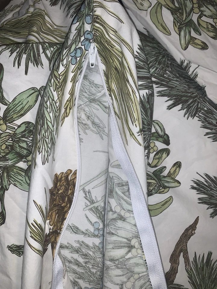 Ropa de cama Pottery Barn Pinecone de hoja perenne *leer* 1 euro farsa + edredón Foto 4 de 4