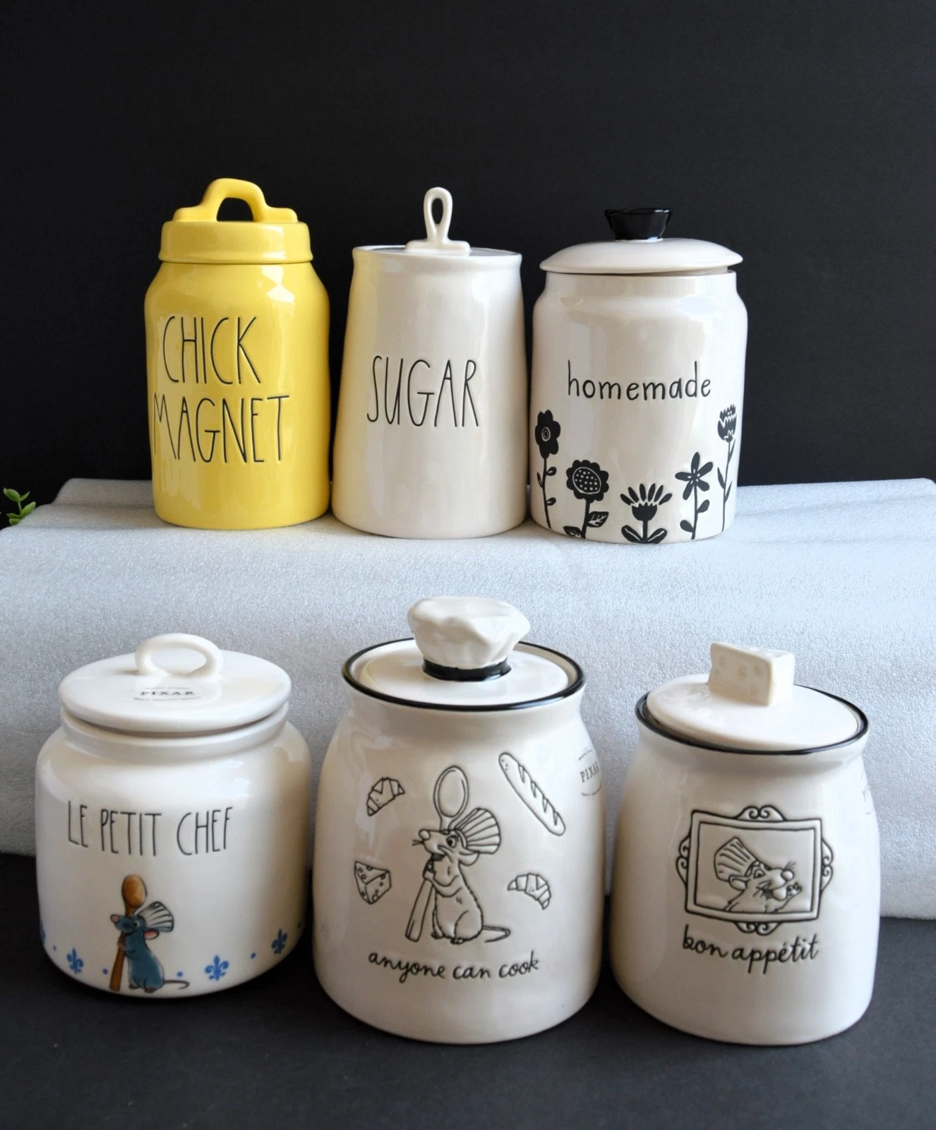 Rae Dunn CANISTERS CHICK MAGNET, LE PETIT CHEF, HOMEMADE, APPETIT- Choose one