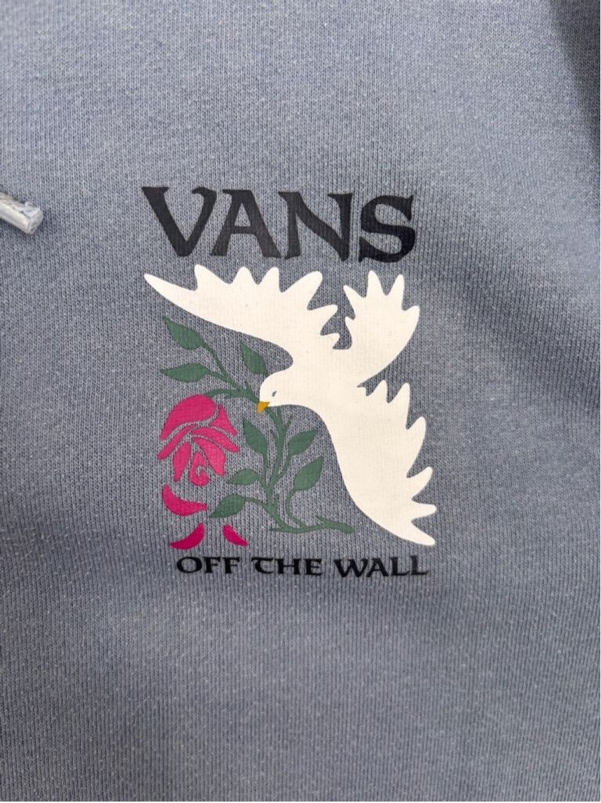 Vans Hoodie , Men's Small, Blue Dove Rose Graphic image 7