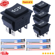 4PCS Momentary DPDT Rocker Switch ON Off ON 20A 12V Reverse Polarity 6 Pin