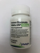 Ferrous Gluconate 324mg Iron Deficiency Supplement  100ct  03/27