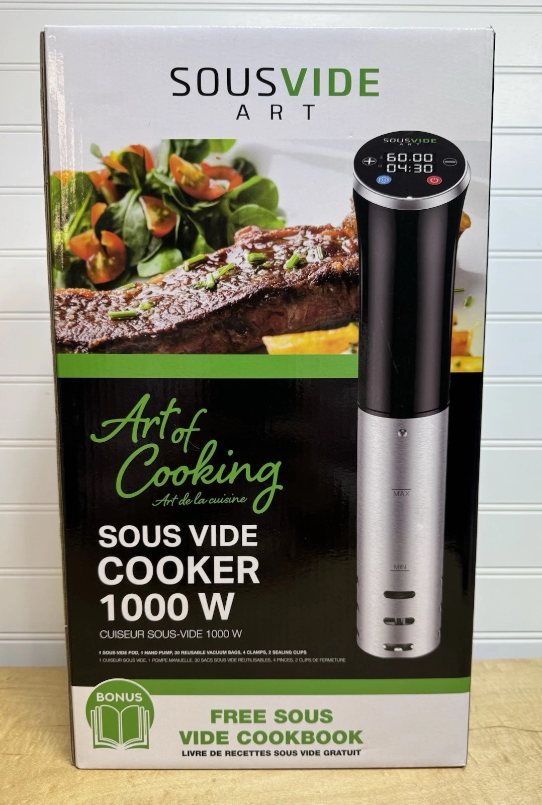 SOUS VIDE ART OF COOKING SLOW COOKER 1000 WATT W/BONUS COOKBOOK NEW Sealed Box