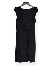 LAUREN Ralph Lauren Black Sleeveless Ruched Dress, Women 14