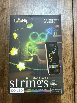 Twinkly 100 LED Star Shaped String Lights USB-C App-Controlled Twinkle OPEN BOX