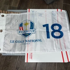 Patrick Reed Signed 2018 Ryder Cup Flag
