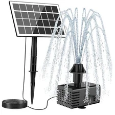 Solar Fountain Kit Glass-No Battery, DIY 3.5W Solar Fountain Pump Works White