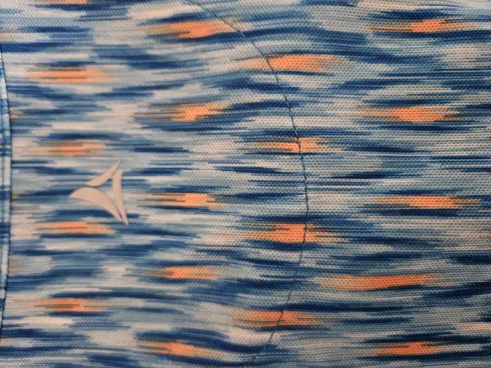 Vestido de golfe feminino BERMUDA SANDS tamanho grande azul e laranja. - Imagem 3 de 4