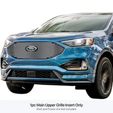 For Ford Edge 19-24 1-Pc Chrome Polished 8x6 mm Horizontal Billet Main Grille