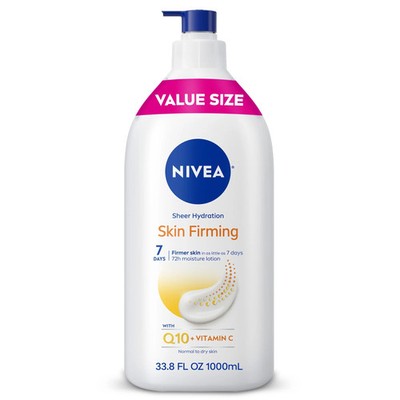 NIVEA Skin Firming Sheer Hydration Body Lotion with Q10 and Vitamin C, Value Siz