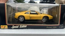 Maisto Special Edition 1/18 Yellow 1990 Ferrari 348TS Model Sports Car #31804 VG