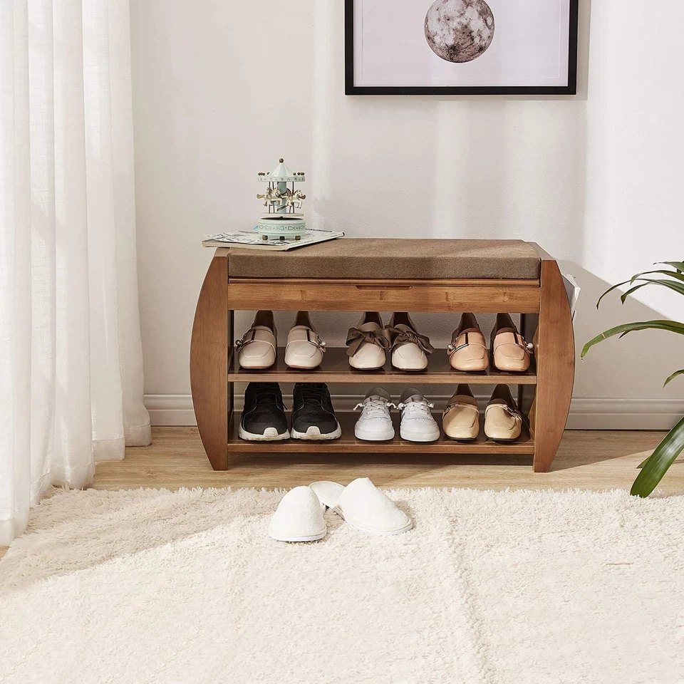Discount Space Saving Multifunctional Storage Bench Shoe Rack Magazine Holders - Image 2 of 4