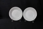 Fire King Ware 9” Dinner Plates Set Of 2 Vintage 1949-1962 Ivory Swirl
