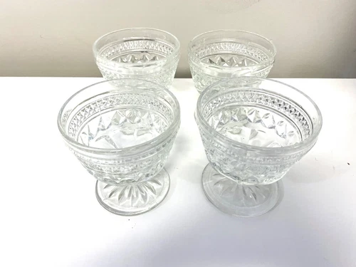 Wexford by Anchor Hocking Vintage Footed Dessert Dish  3-3/4” Set Of 4