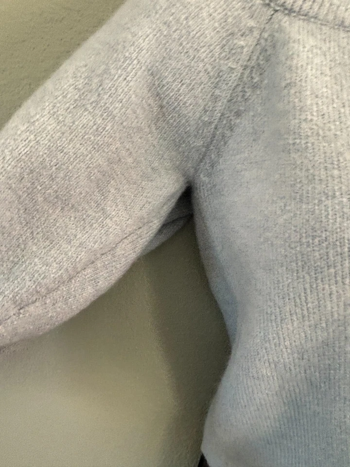 Lush Womens Light Blue Balloon Sleeve Scoop Neck Crop Sweater Size Medium - Image 4 of 4