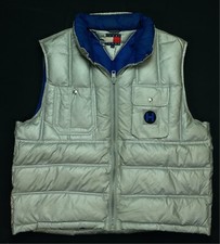 Rare VTG TOMMY JEANS Sport Tech H Patch Full Zip Down Puffer Vest 90s Hilfiger L