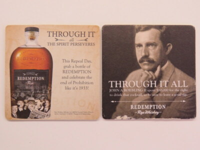 Beer Coaster ~ REDEMPTION Rye Whiskey ~ Mechanicsville, VA ~ $10,000 Drink Right