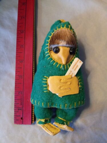 Vtg  Canadian Eskimo Doll  Inuk  6 Inches - Picture 1 of 6