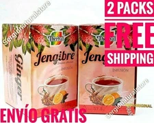 2 Packs TE de JENGIBRE / GINGER TEA BLEND 50 Bags Therbal Made in Mexico