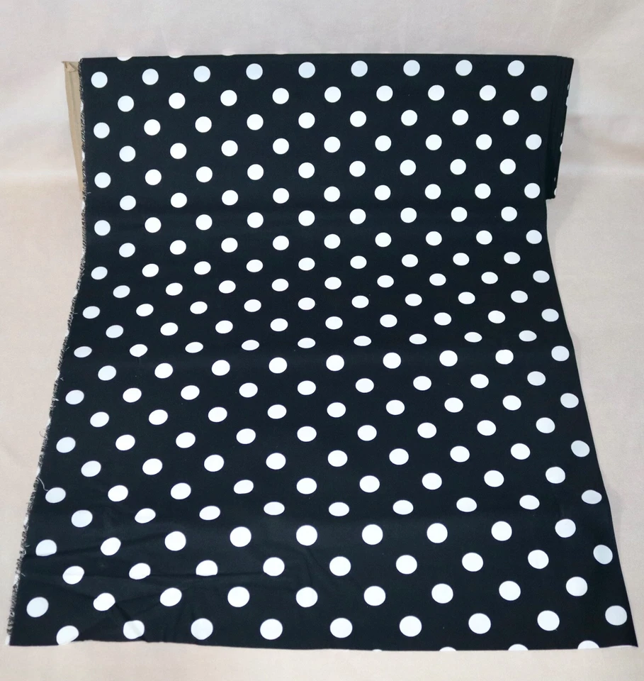 Black& White Polka Dots Cotton Fabric 1/4 Yard 9” X 44” Brand New - Image 4 of 4