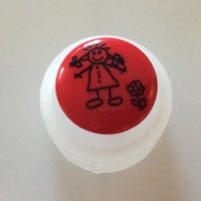 DILL BUTTONS #211425 CHILD ON RED--SHANK--15MM---- 8 PIECES