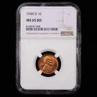 1949-D Lincoln Wheat Cent 1c - NGC GRADED MS65 RD