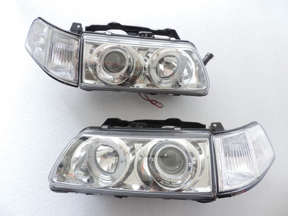 1990-1991 HONDA CIVIC 4DR PROJECTOR LED HEADLIGHTS + CLEAR CORNER