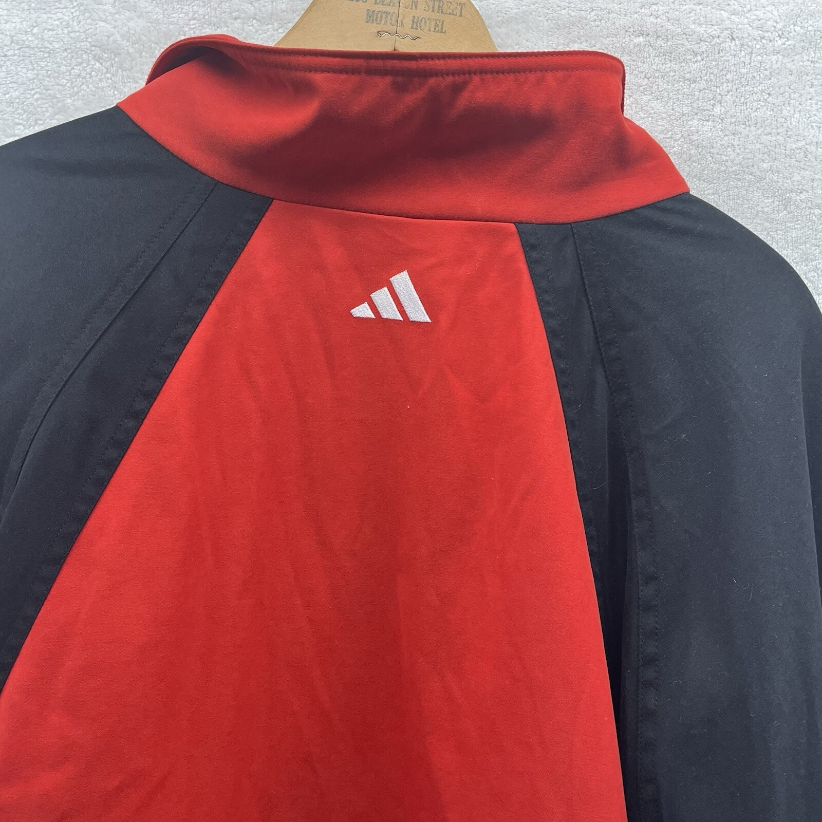Rare 90s Adidas Predator Soccer Quarter Zip Jacket Size Large Red Black White image 10