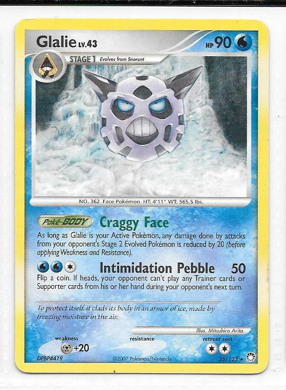 Pokemon --- GLALIE --- D/P Mysterious Treasures! RARE! NM/Mint! 25/123